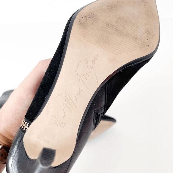 Marc Fisher Womens Suede Pointed Toe Stiletto Heel Ankle Boots Black 6.5 - Picture 7 of 7